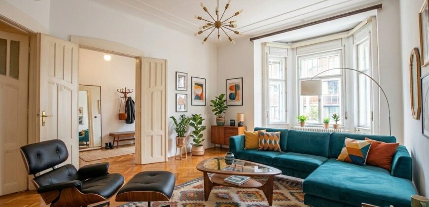 Budapest Visegrádi utcában eladó egy 105 nm nagyságú felújítandó nagypolgári lakás, liftes társas házban.